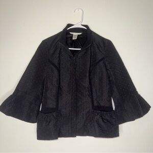 Diane Von Furstenberg Cleonor Bell-Sleeve Zippered Blazer-Coat Vintage size 10